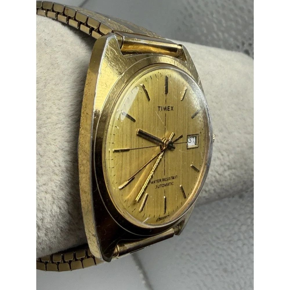Timex Automatic 1976 Crosshairs Mens Works Watch 34MM 6.75
